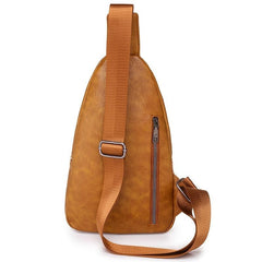 Vintage Zipper Chest Bag Multifunctional Shoulder Bag With Adjustable Strap