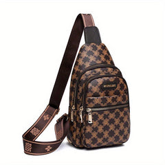 Women's Sling Bag Chest Purse PU Leather Crossbody Bag