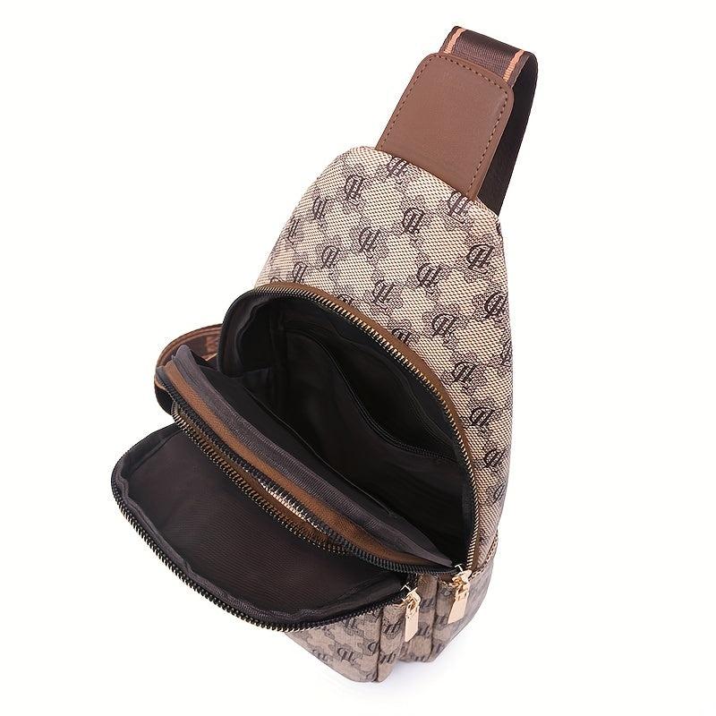 Women's Sling Bag Chest Purse PU Leather Crossbody Bag