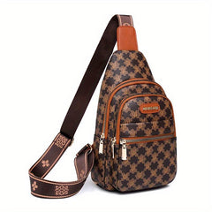 Women's Sling Bag Chest Purse PU Leather Crossbody Bag