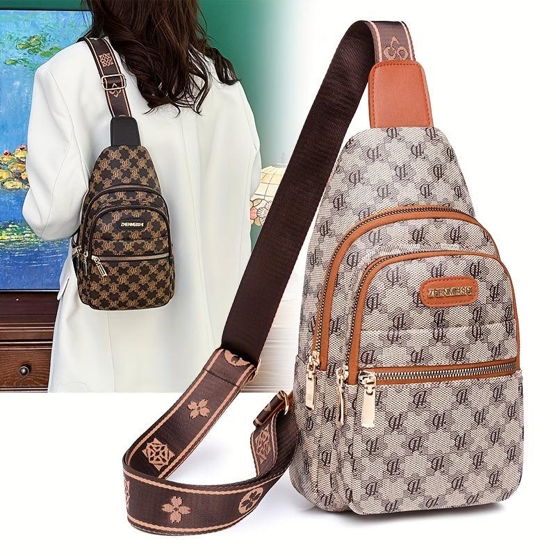 Women's Sling Bag Chest Purse PU Leather Crossbody Bag