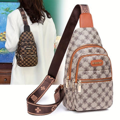 Women's Sling Bag Chest Purse PU Leather Crossbody Bag