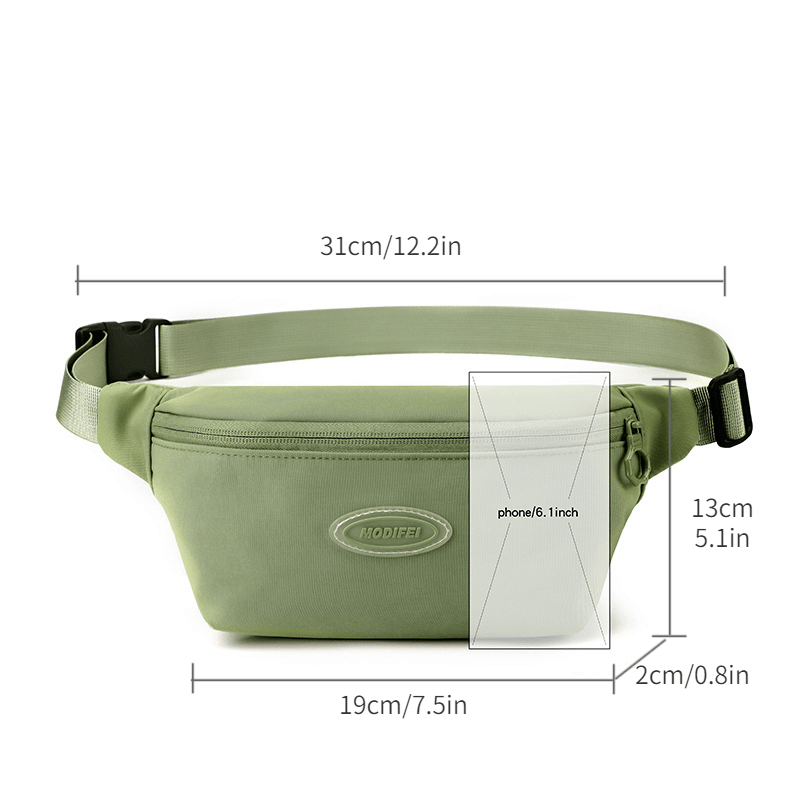 Nylon Fanny Pack Solid Waist Bag for Travel Hiking