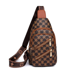 Double Zipper Sling Bag Casual Crossbody Chest Bag