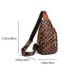 Double Zipper Sling Bag Casual Crossbody Chest Bag