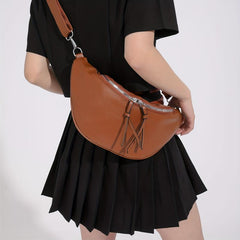 Versatile Casual Chest Bag PU Leather Crossbody Bag