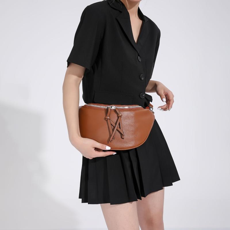 Versatile Casual Chest Bag PU Leather Crossbody Bag