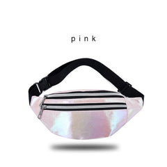 Laser Fanny Pack Women's Zipper Front Waist Bag