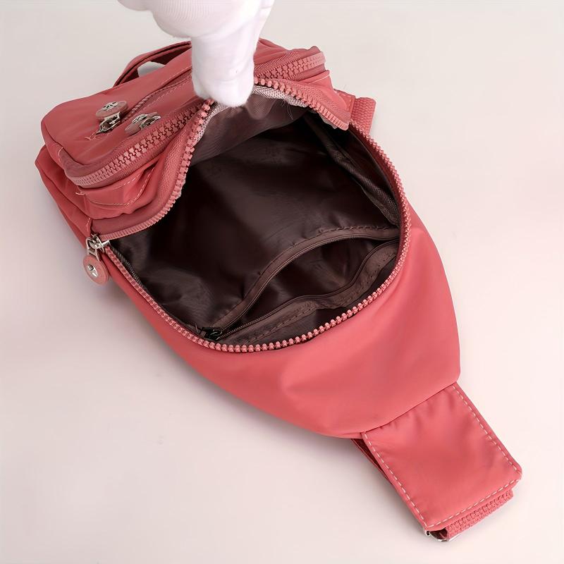 Nylon Chest Bag Sports Fitness Gym Crossbody Bag Women's Travel Sling Bag