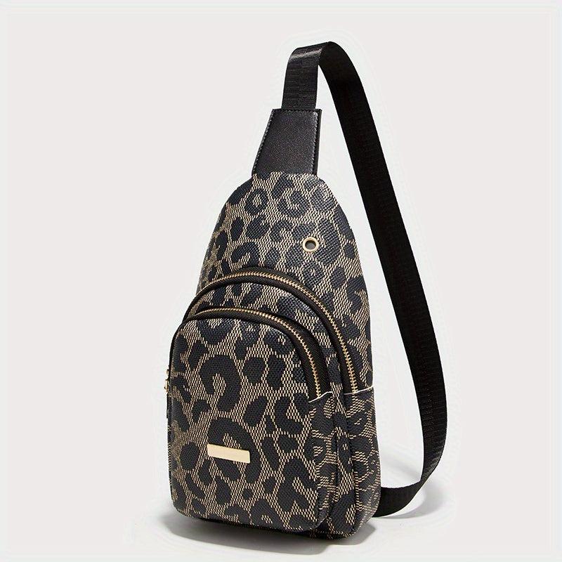 Geometric Pattern Sling Bag Crossbody Bag with Earphone Hole