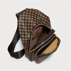 Geometric Pattern Sling Bag Crossbody Bag with Earphone Hole