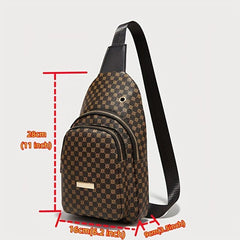 Geometric Pattern Sling Bag Crossbody Bag with Earphone Hole