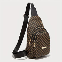 Geometric Pattern Sling Bag Crossbody Bag with Earphone Hole