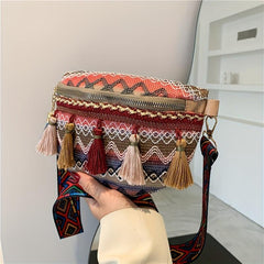 Boho Style Tassel Fanny Pack Crossbody Bag
