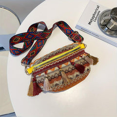 Boho Style Tassel Fanny Pack Crossbody Bag