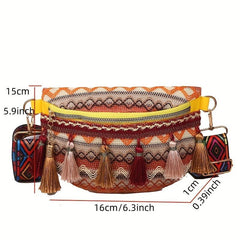 Boho Style Tassel Fanny Pack Crossbody Bag