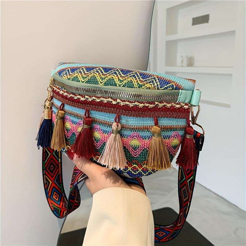 Boho Style Tassel Fanny Pack Crossbody Bag