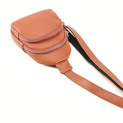 Solid Sling Bag All Match Sports Storage Chest Bag Zipper Outdoor