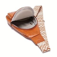 Retro Oil Wax Leather Chest Bag Crossbody Sling Backpack