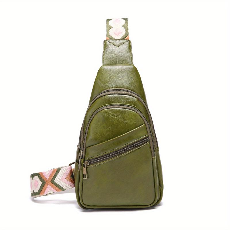 Retro Oil Wax Leather Chest Bag Crossbody Sling Backpack