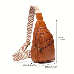 Retro Oil Wax Leather Chest Bag Crossbody Sling Backpack