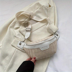 Straw Woven Summer Chest Bag Braided Beach Sling Bag All Match Crossbody Bag
