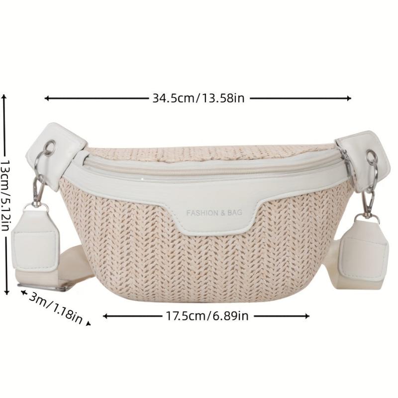 Straw Woven Summer Chest Bag Braided Beach Sling Bag All Match Crossbody Bag