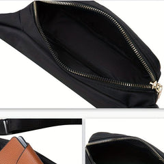 Quilted Pocket Chest Bag Sports Fitness Crossbody Fanny Pack