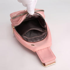 Casual Crossbody Bag Solid Chest Bag For Sports With Zipper