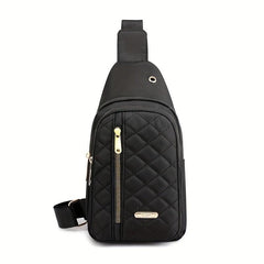 Casual Crossbody Bag Solid Chest Bag For Sports With Zipper