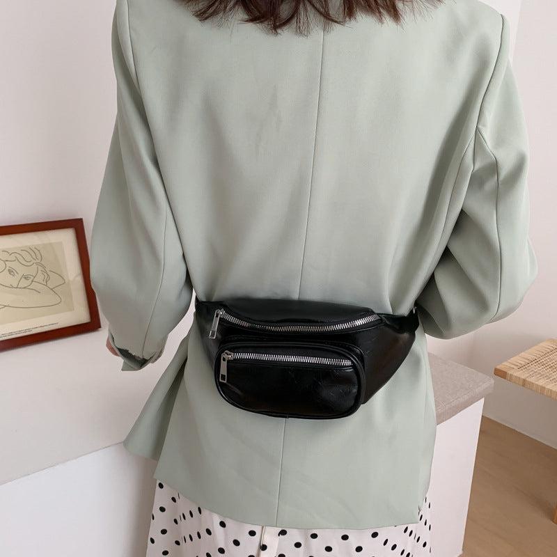 Chain Waist Bag PU Leather Crossbody Purse