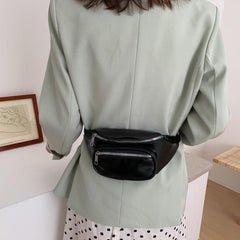 Chain Waist Bag PU Leather Crossbody Purse