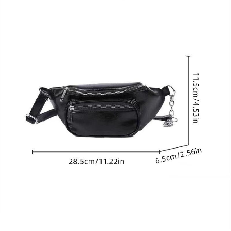 Chain Waist Bag PU Leather Crossbody Purse