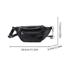 Chain Waist Bag PU Leather Crossbody Purse