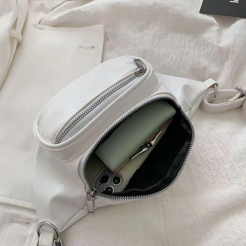 Chain Waist Bag PU Leather Crossbody Purse