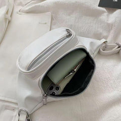 Chain Waist Bag PU Leather Crossbody Purse