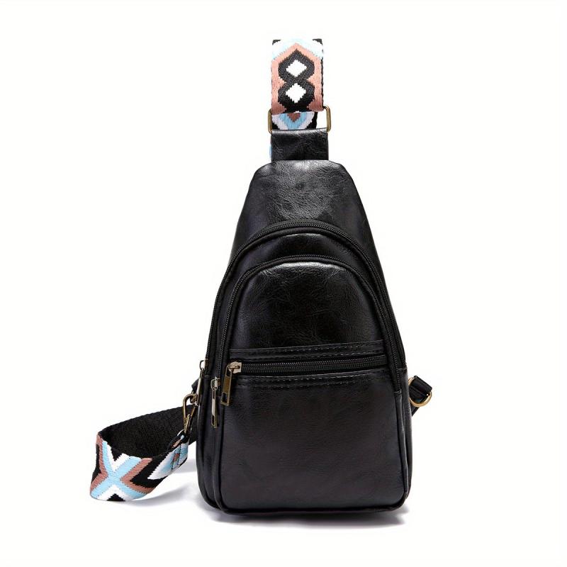 Retro Style Sling Backpack Oil Wax Leather Crossbody Bag