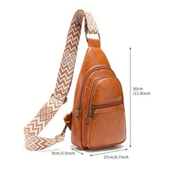 Retro Style Sling Backpack Oil Wax Leather Crossbody Bag