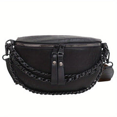 Crocodile Embossed Fanny Pack Chain Crossbody Bag