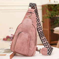 Stylish Sling Bag PU Leather Crossbody Purse Adjustable Strap Women's Chest Bag