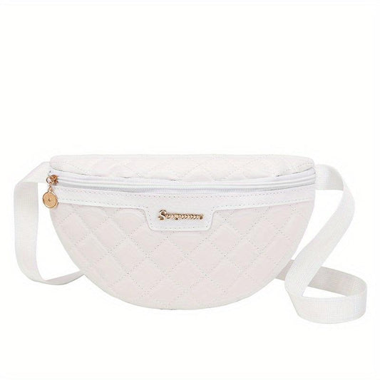 Quilted Detail Chest Bag Zipper Crossbody Waist Bag