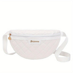 Quilted Detail Chest Bag Zipper Crossbody Waist Bag