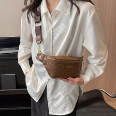 Houndstooth Embossed Waist Bag Travel Crossbody Purse