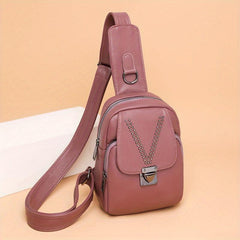 Studded Decor Crossbody Bag Women's Sports Chest Purse