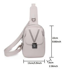 Studded Decor Crossbody Bag Women's Sports Chest Purse