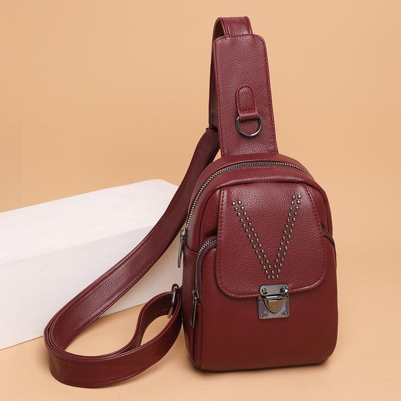 Studded Decor Crossbody Bag Women's Sports Chest Purse