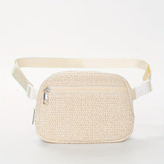 Straw Woven Summer Chest Bag Braided Crossbody Fanny Pack