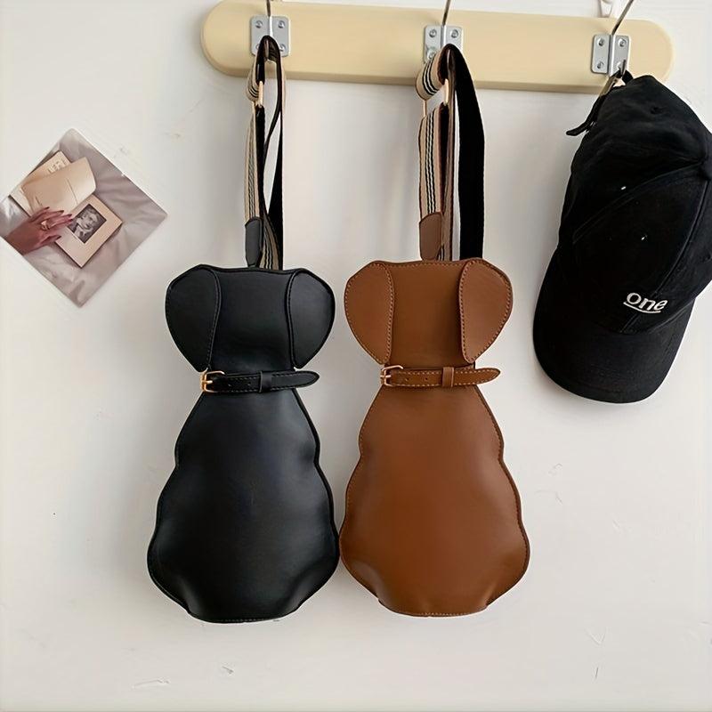 Doggy Shape Sling Backpack Cartoon Crossbody Bag Creative PU Leather Chest Bag