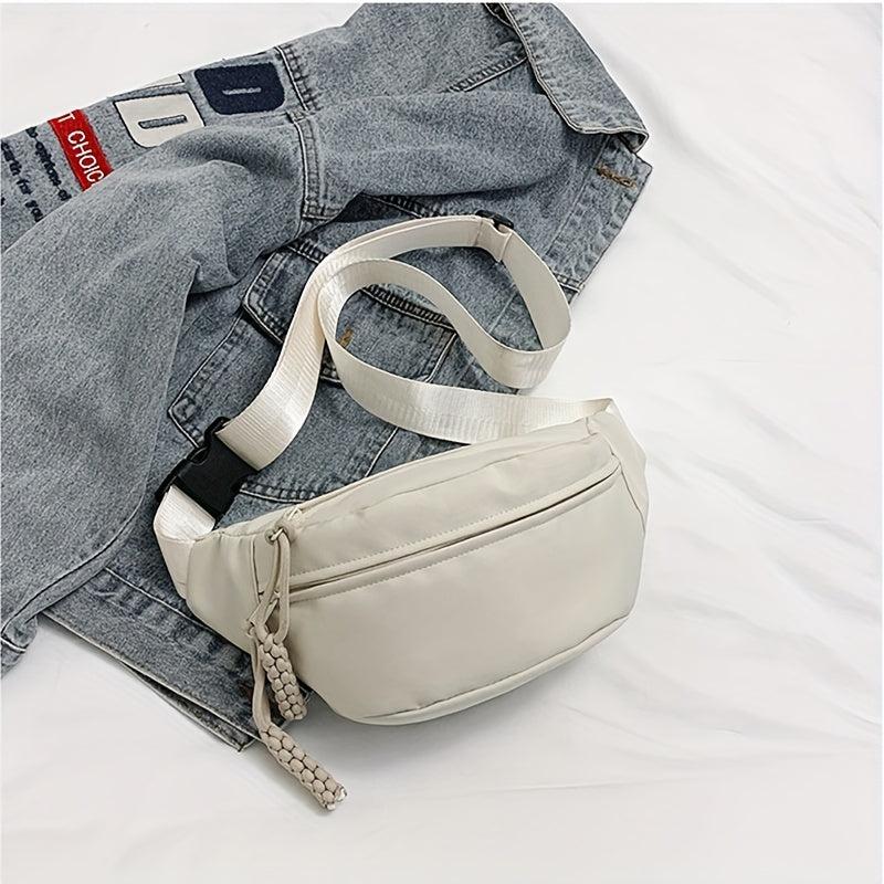 Solid Waist Bags Canvas Lightweight Shoulder Bag Street Casual Fanny Pack