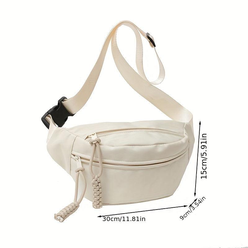 Solid Waist Bags Canvas Lightweight Shoulder Bag Street Casual Fanny Pack